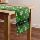 Search for christmas green table runners White snowflakes