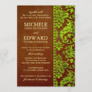 Search for lime brown invitations Damask
