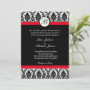 Search for monogram damask red invitations Elegant