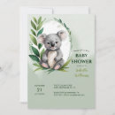 Search for cute koala baby shower invitations Green