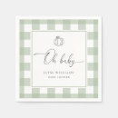 Search for green and white checkered napkins Boy baby shower