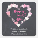 Search for blackboard wedding stickers Happily ever after