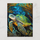 Search for sea turtle art postcards Underwater