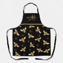 Search for queen bee aprons Black and gold