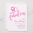 Search for fifty and fabulous birthday invitations Pink black