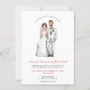 Search for bride and groom cartoon invitations Illustration
