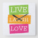 Search for live laugh love clocks Motivational