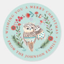 Search for owl name stickers Merry christmas