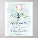 Search for elephant baby shower welcome signs Blue