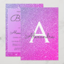 Search for purple pink invitations Glitter