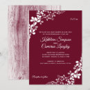 Search for wood wedding invitations Burgundy
