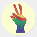 Search for peace hand sign stickers Rainbow