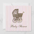 Search for vintage pram baby shower invitations Pink