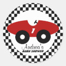 Search for red race car stickers Baby shower