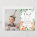 Search for two wild birthday invitations Woodland animals