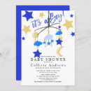 Search for moon and stars baby boy shower invitations Its a boy