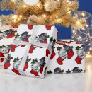 Search for vintage christmas cat wrapping paper Retro