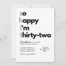 Search for 32nd birthday invitations Modern