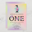 Search for floral unicorn 1st birthday invitations Chic