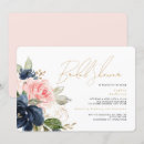 Search for navy and blush bridal shower invitations Floral