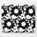 Search for floral leaf pattern mousepads Black and white