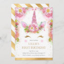 Search for gold glitter 1st birthday invitations Floral