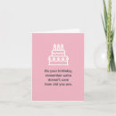 Search for funny cake joke cards Over the hill
