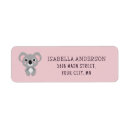 Search for koala return address labels Pink