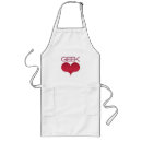 Search for geek love aprons Heart