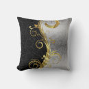 Search for black silver swirls cushions Damask