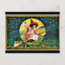 Search for vintage halloween illustration postcards Broom