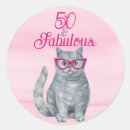 Search for pink and grey birthday party stickers Cat
