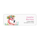 Search for cute flamingo return address labels Tropical