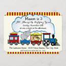 Search for circus train birthday invitations Children