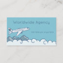 Search for blue sky and clouds business cards Aeroplane