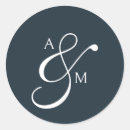 Search for script monogram wedding stickers Classic