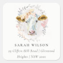Search for baby cow return address labels Rustic