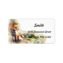Search for fox return address labels Watercolor