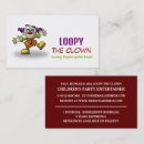 Search for kids business cards Clown