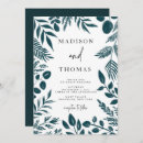 Search for teal blue wedding invitations White