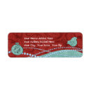 Search for red bird return address labels Xmas
