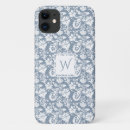 Search for vintage damask pattern with monogram cases Initial