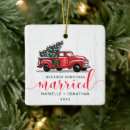 Search for white truck christmas tree decorations Newlywed