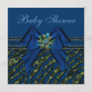 Search for peacock baby shower invitations Blue
