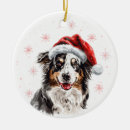 Search for australian shepherd christmas tree decorations Watercolor