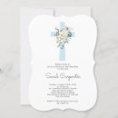 Search for baby blue christening invitations White