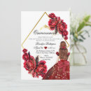 Search for red rose quinceanera invitations Red and gold