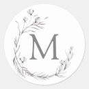 Search for floral wreath monogram wedding stickers Formal