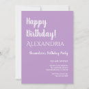 Search for lilac birthday invitations Typography