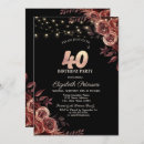 Search for red and black 40th birthday invitations Roses
